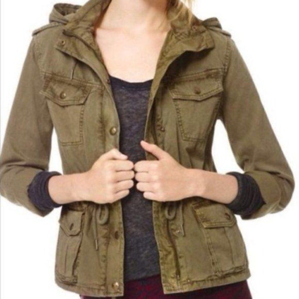 Talula Aritizia Trooper Field Utility Canvas Hooded Lightweight Jacket Size XS